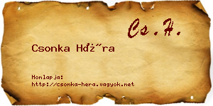 Csonka Héra névjegykártya